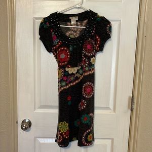 Dress with multiple flower print